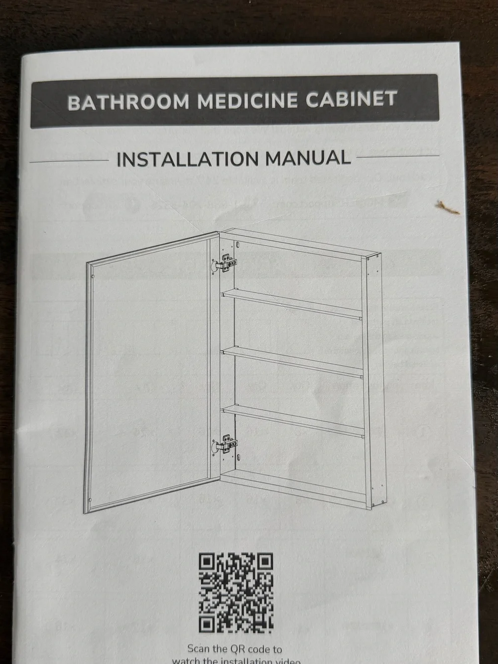 Bathroom Medicine Cabinet Installation Manual - White